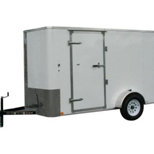 12 ft enclosed cargo motorcycle 2 bike trailer 7x10 v nose LED tail lights  NEW 