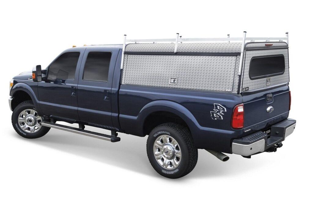 ARE DIAMOND EDITION DCU COMMERIAL TRUCK CAP ON FOR SUPER DUTY BLUE