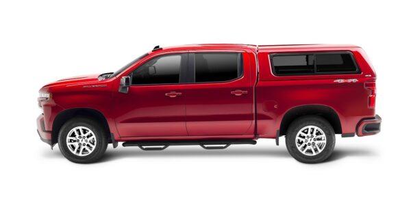 ARE CX CLASSIC SERIES TRUCK CAP ON CHEVROLET SILVERADO RED SIDE DS