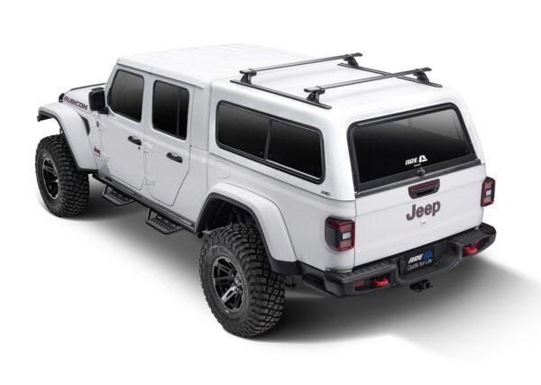 ARE CX CLASSIC SERIES TRUCK CAP ON JEEP GLADIATOR WHITE REAR QTR CLOSED