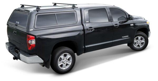 ARE CX CLASSIC SERIES TRUCK CAP ON TOYOTA TUNDRA PS GREY REAR QTR CLOSED