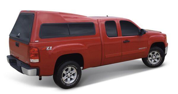 ARE TW FIBERGLASS HIGH RISE TRUCK CAP ON CHEVY RED