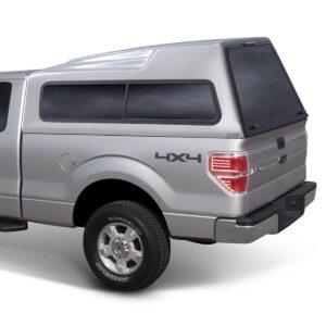 ARE-TW-SERIES-FIBERGLASS-HIGH-RISE-TRUCK-CAP-ON-SILVER-FORD-F150-HERO