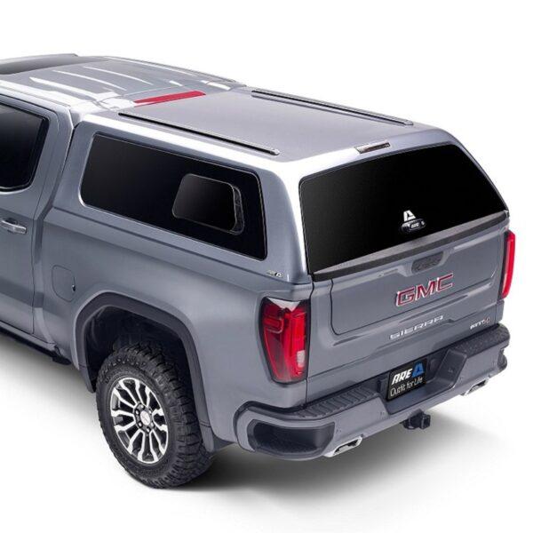 ARE Z2 FIBERGLASS CAB HIGH TRUCK CAP ON GMC SIERRA 1500 2019 TO CURRENT SILVER HERO